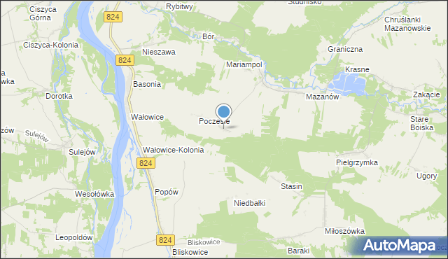 mapa Dębniak, Dębniak gmina Józefów nad Wisłą na mapie Targeo